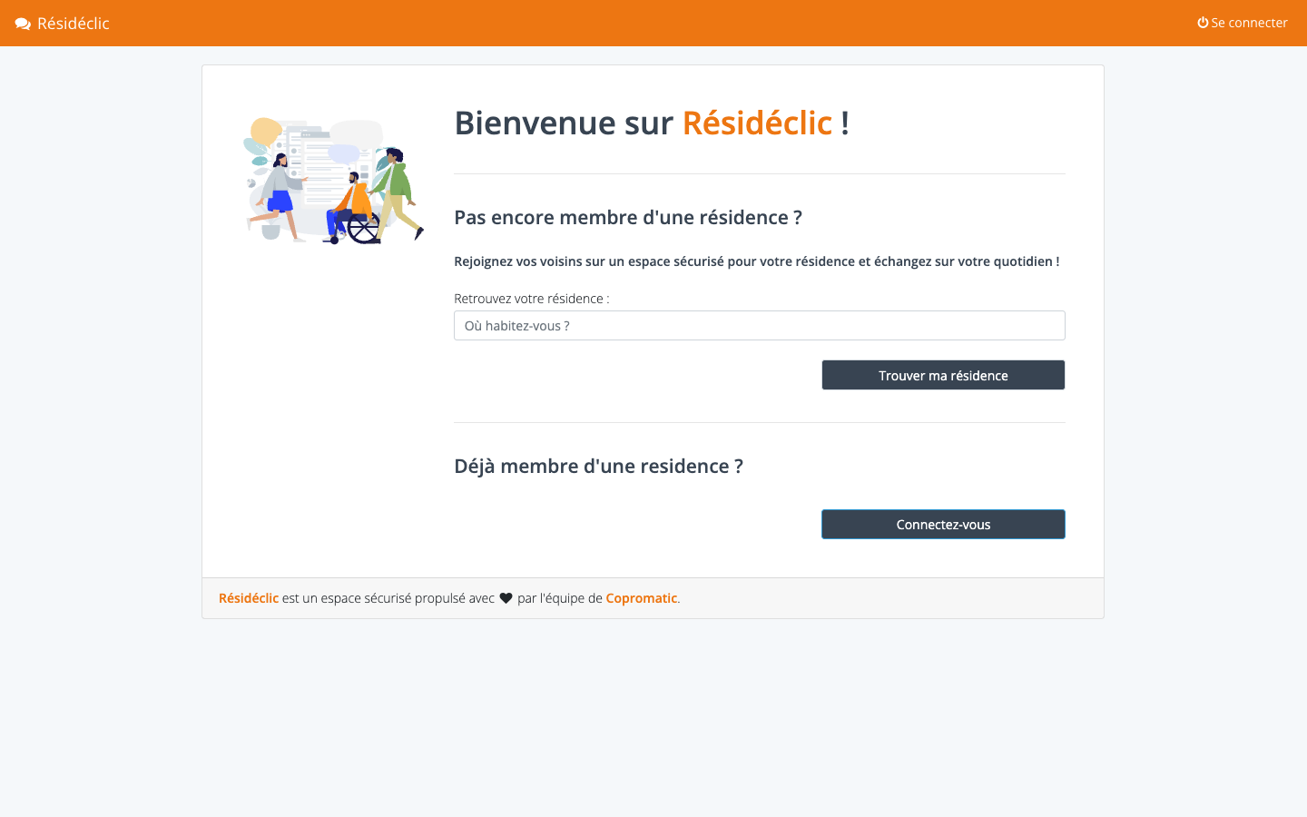 Aperçu du service Résidéclic